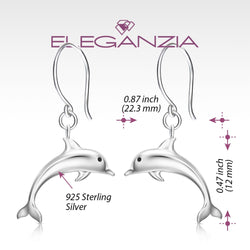 Sterling Silver Dolphin Dangling Earrings Drop Earrings