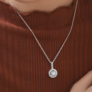 Classic CZ Drop Pendant Necklaces Sterling Silver Pendant Necklace