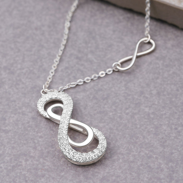 Vertical Double Infinity Necklace Sterling Silver Pendant Necklace