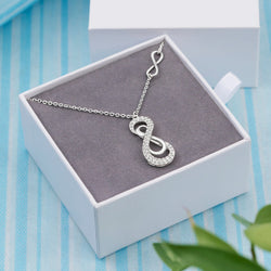 Vertical Double Infinity Necklace Sterling Silver Pendant Necklace