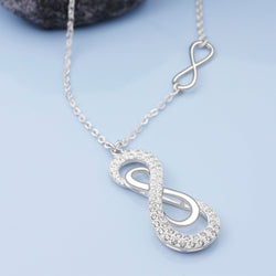 Vertical Double Infinity Necklace Sterling Silver Pendant Necklace