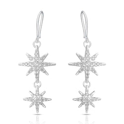 CZ Falling Star Jewelry Silver Dangle Earrings Drop Earrings