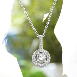 Classic CZ Drop Pendant Necklaces Sterling Silver Pendant Necklace