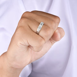 Sterling Silver Princess Cut Engagement Rings for Men Promise Ring