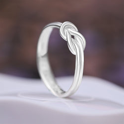 Braided Knot Silver Promise Rings for Her Promise Ring