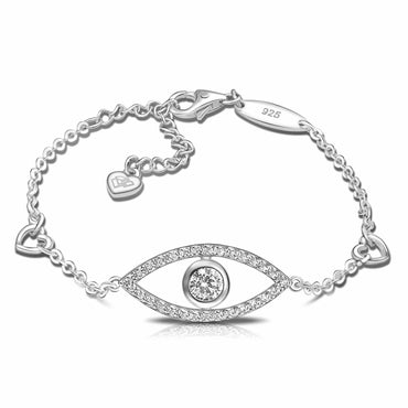 CZ Evil Eye Bracelet Silver Bracelet
