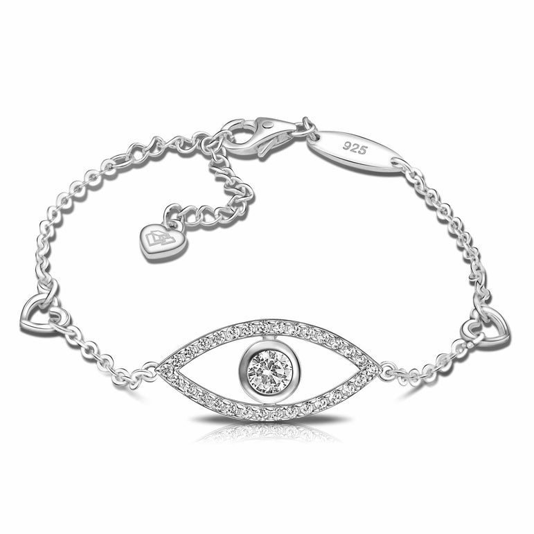 CZ Evil Eye Bracelet Silver Bracelet