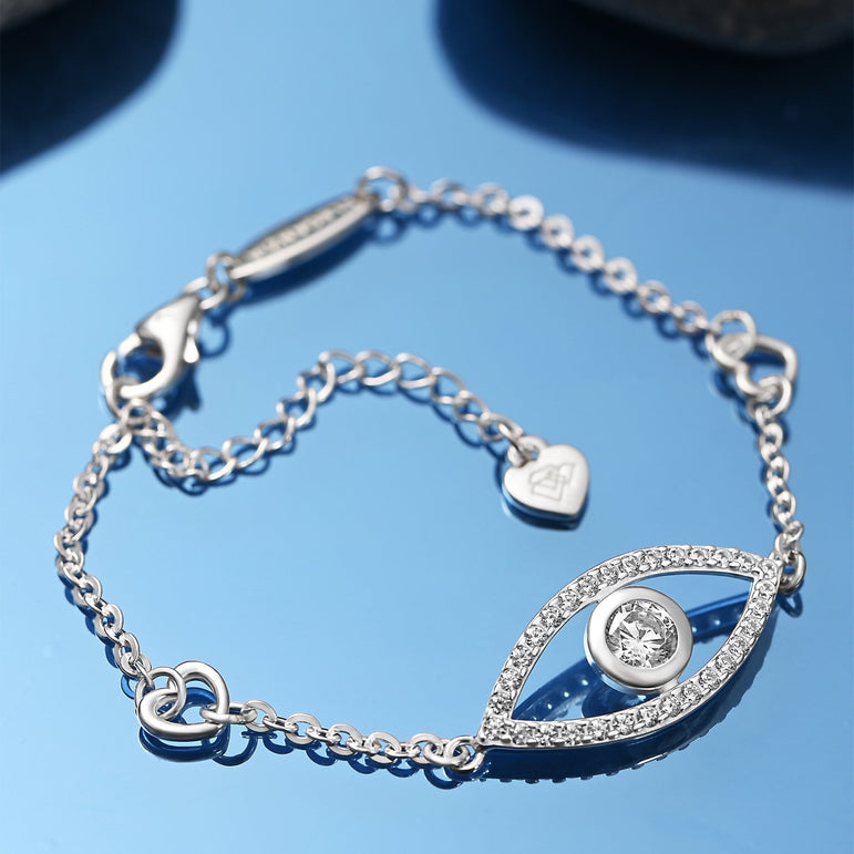 CZ Evil Eye Bracelet Silver Bracelet