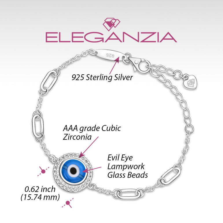 Sterling Silver Evil Eye Bracelet Third Eye Bracelet Bracelet