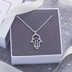 Evil Eye Necklace | Hamsa Hand Necklace Pendant Necklace Pendant + Chain