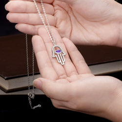Evil Eye Necklace | Hamsa Hand Necklace Pendant Necklace Pendant + Chain
