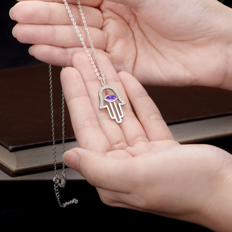 Evil Eye Necklace | Hamsa Hand Necklace Pendant Necklace Pendant + Chain