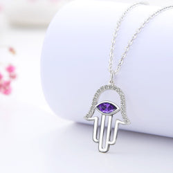 Evil Eye Necklace | Hamsa Hand Necklace Pendant Necklace Pendant + Chain