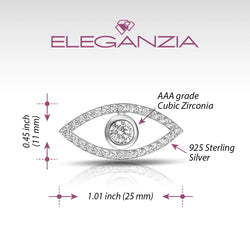 CZ Evil Eye Pendant Sterling Silver Pendant