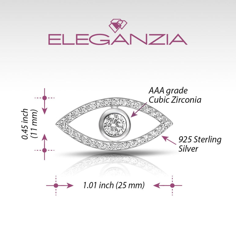 CZ Evil Eye Pendant Sterling Silver Pendant