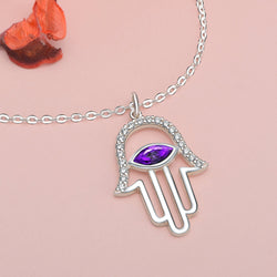 Evil Eye Pendant Silver | Hamsa Hand Pendant Pendant