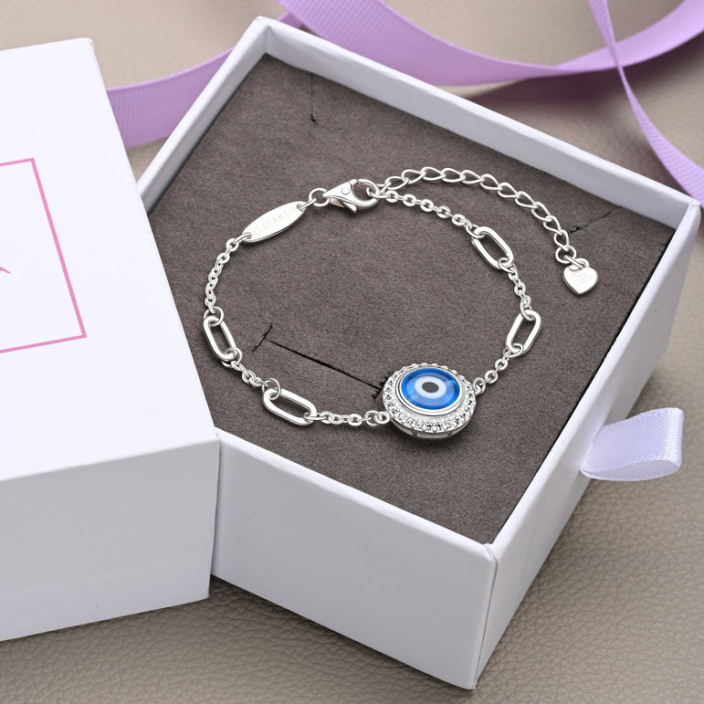 Sterling Silver Evil Eye Bracelet Third Eye Bracelet Bracelet