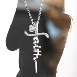 CZ Faith Necklace Sterling Silver In Cross Designs Pendant Necklace