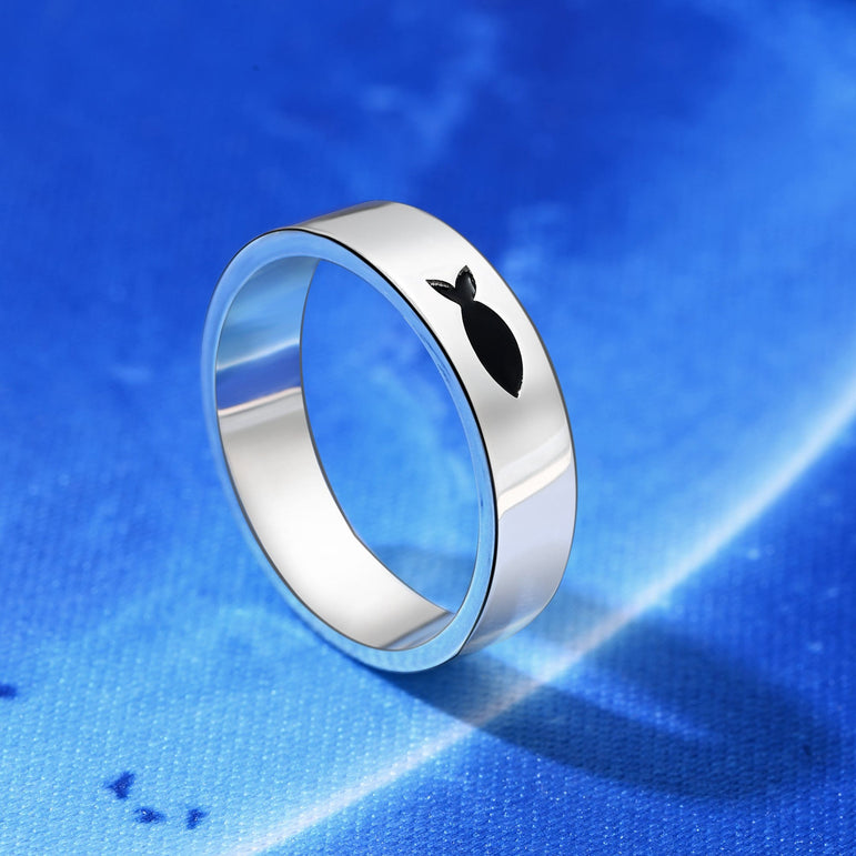 Summer Fish Sterling Silver Rings Band Ring