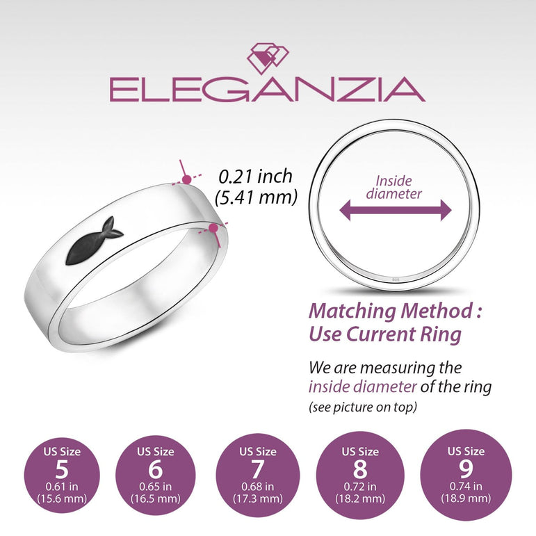 Summer Fish Sterling Silver Rings Band Ring
