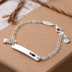 Summer Fish Sterling Silver Bracelet with Shell Bracelet