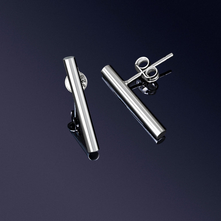Sterling Silver Bar Earrings Studs Stud Earrings