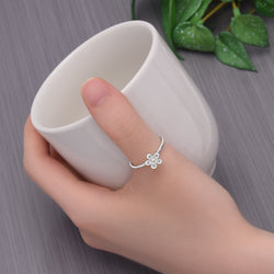 CZ Flower Sterling Silver Stackable Ring Stacking Ring