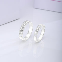 Destined to Be Loved Silver Couple Rings Set Couple Ring