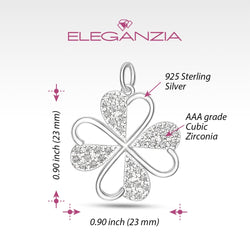 Lucky Infinity Heart Four Leaf Clover Pendant Silver Pendant