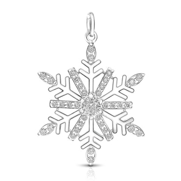 Frozen Winter CZ Snowflake Sterling Silver Pendant Pendant