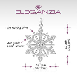 CZ Winter Star Sterling Silver Snowflake Pendant Pendant