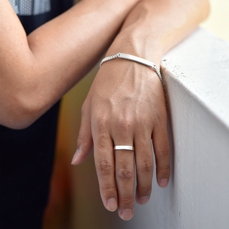 Classic Men Sterling Silver Ring Ring