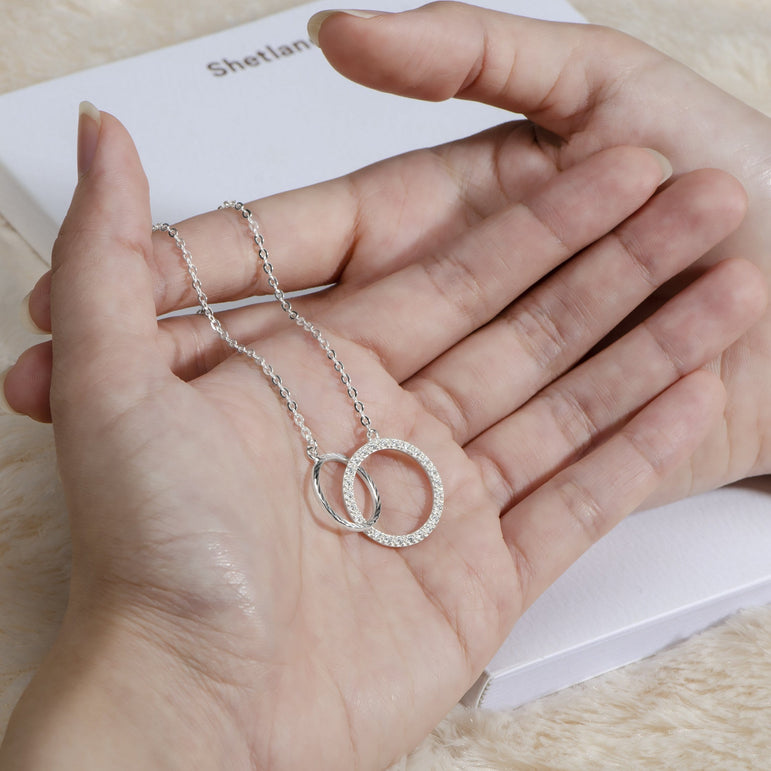 Sterling Silver Mother Daughter Necklace Pendant Necklace
