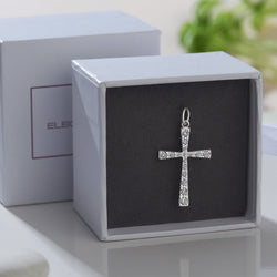 CZ Cross Pendant For Girls Sterling Silver
