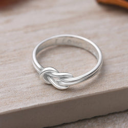 Braided Knot Silver Promise Rings for Her Promise Ring