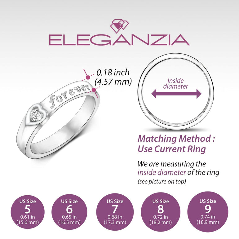 Be Mine Forever CZ Couple Promise Rings for Her Promise Ring