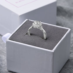 Infinity Twist CZ Halo Engagement Ring Promise Ring