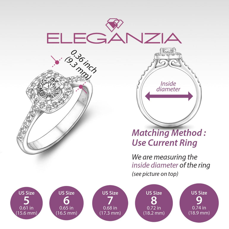 Square Halo Engagement Ring Sterling Silver CZ Channel Band Promise Ring