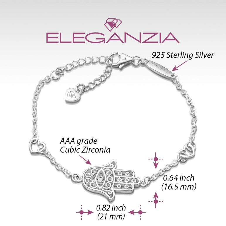 Hamsa Evil Eye Bracelet Sterling Silver Bracelet