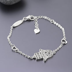 Hamsa Evil Eye Bracelet Sterling Silver Bracelet