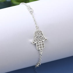 Hamsa Evil Eye Bracelet Sterling Silver Bracelet