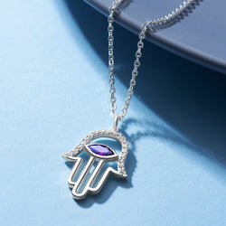 Evil Eye Pendant Silver | Hamsa Hand Pendant Pendant