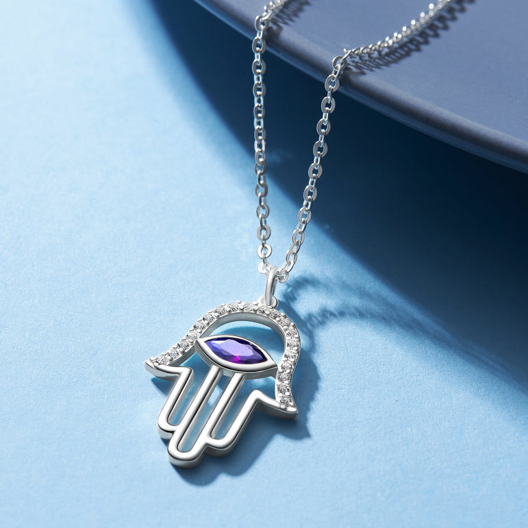 Evil Eye Pendant Silver | Hamsa Hand Pendant Pendant