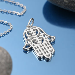 Sterling Silver Hamsa Hand Pendant Pendant