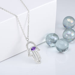 Evil Eye Necklace | Hamsa Hand Necklace Pendant Necklace Pendant + Chain