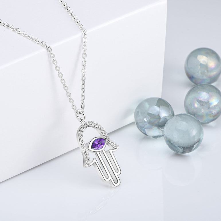 Evil Eye Necklace | Hamsa Hand Necklace Pendant Necklace Pendant + Chain