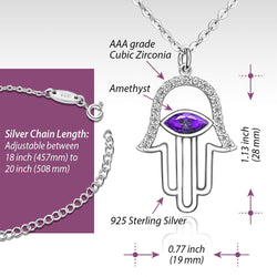 Evil Eye Necklace | Hamsa Hand Necklace Pendant Necklace Pendant + Chain