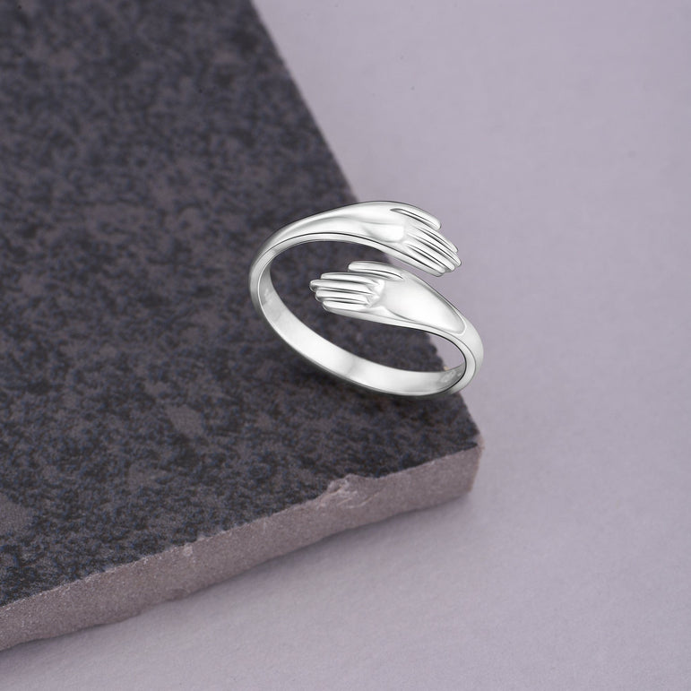 Warm Hug Ring Sterling Silver Adjustable Ring Adjustable Ring