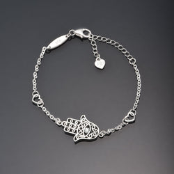 Hamsa Evil Eye Bracelet Sterling Silver Bracelet