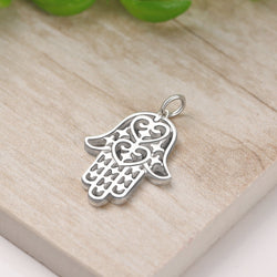 Sterling Silver Hamsa Hand Pendant Pendant